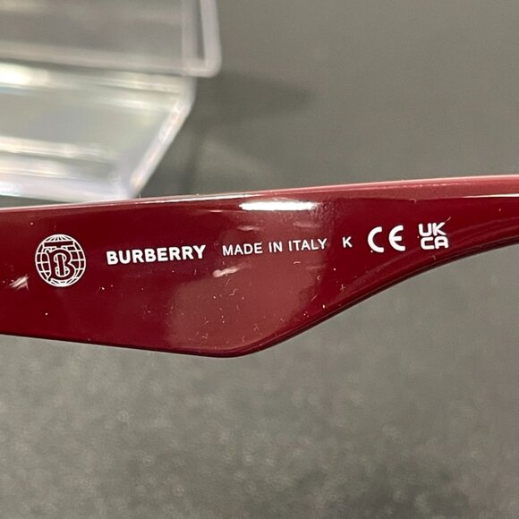 Burberry Sunglasses Bordeaux Red Cat Eye Frames with Brown Lenses (JB1332) - Picture 5 of 5